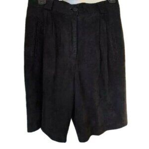 Erez Vintage Womens Shorts Size 8 Black Suede Leather Lined High Waisted USA
